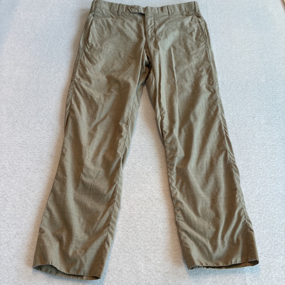Zanella Parker Dress Pants Virgin Wool Mens 32 Made in Italy Super Lightweight